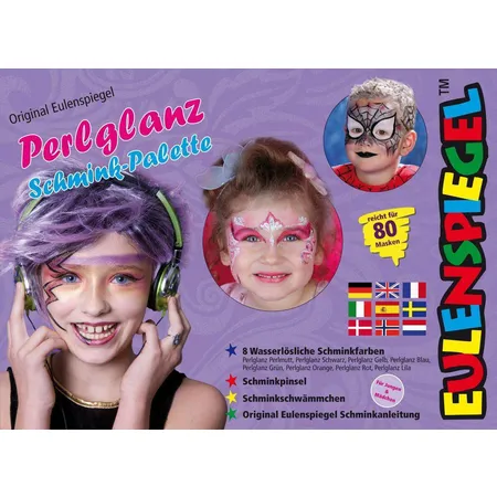 Eulenspiegel Perlglanz Schmink Palette, 8 Farben