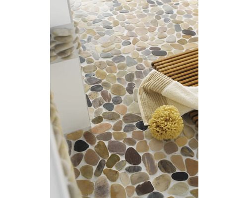 Rivierkiezelmozaïek XKS 404 snijmix bruin/beige/grijs