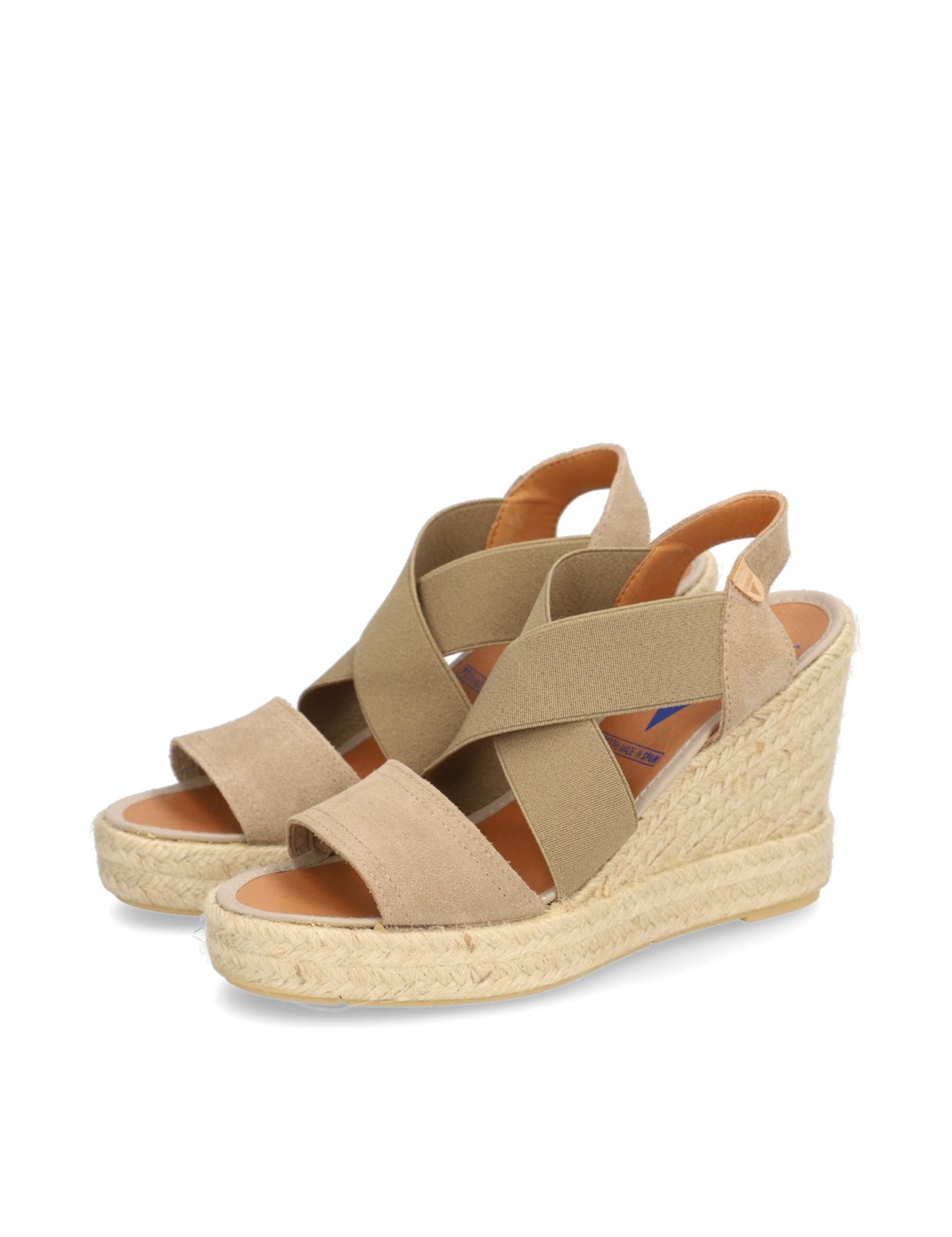 Veloursleder Keilsandale