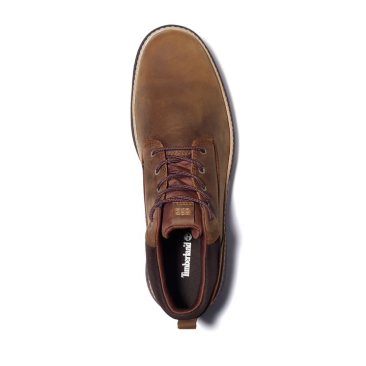 Bota Chukka impermeável Cross Mark com membrana de tecido GORE-TEX para homem na cor marrom