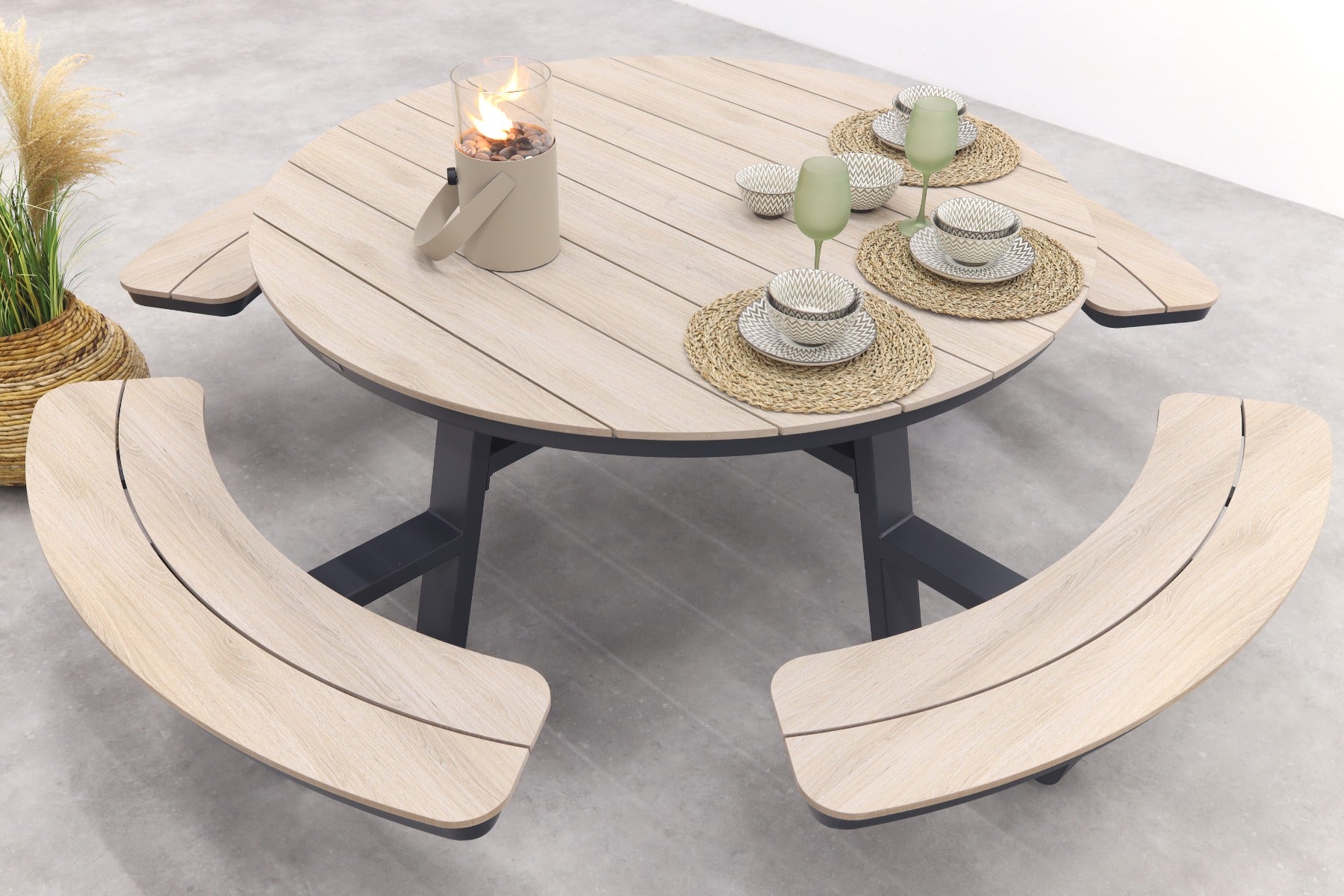 Garden Impressions Sarria picknick set Ã148 x 75 - donker grijs