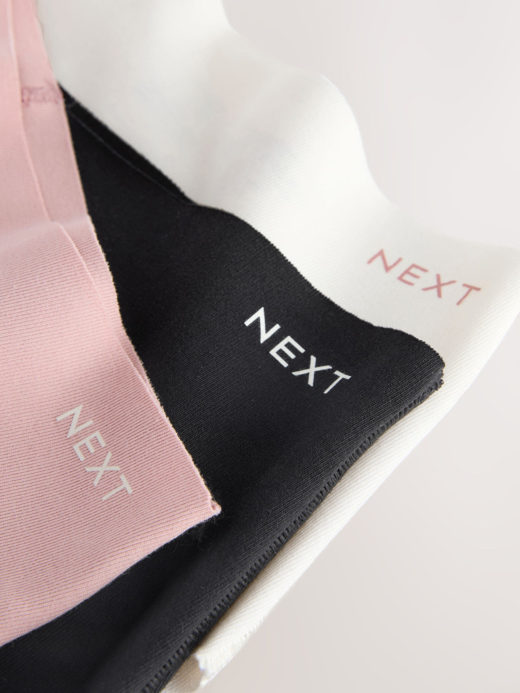 Crème/roze/zwart - Cotton Rich No VPL Knickers 3 Pack