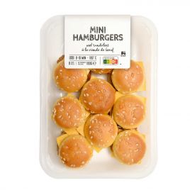Delhaize Mini rundvlees hamburgers (voor uw eigen risico, geen restitutie mogelijk)
