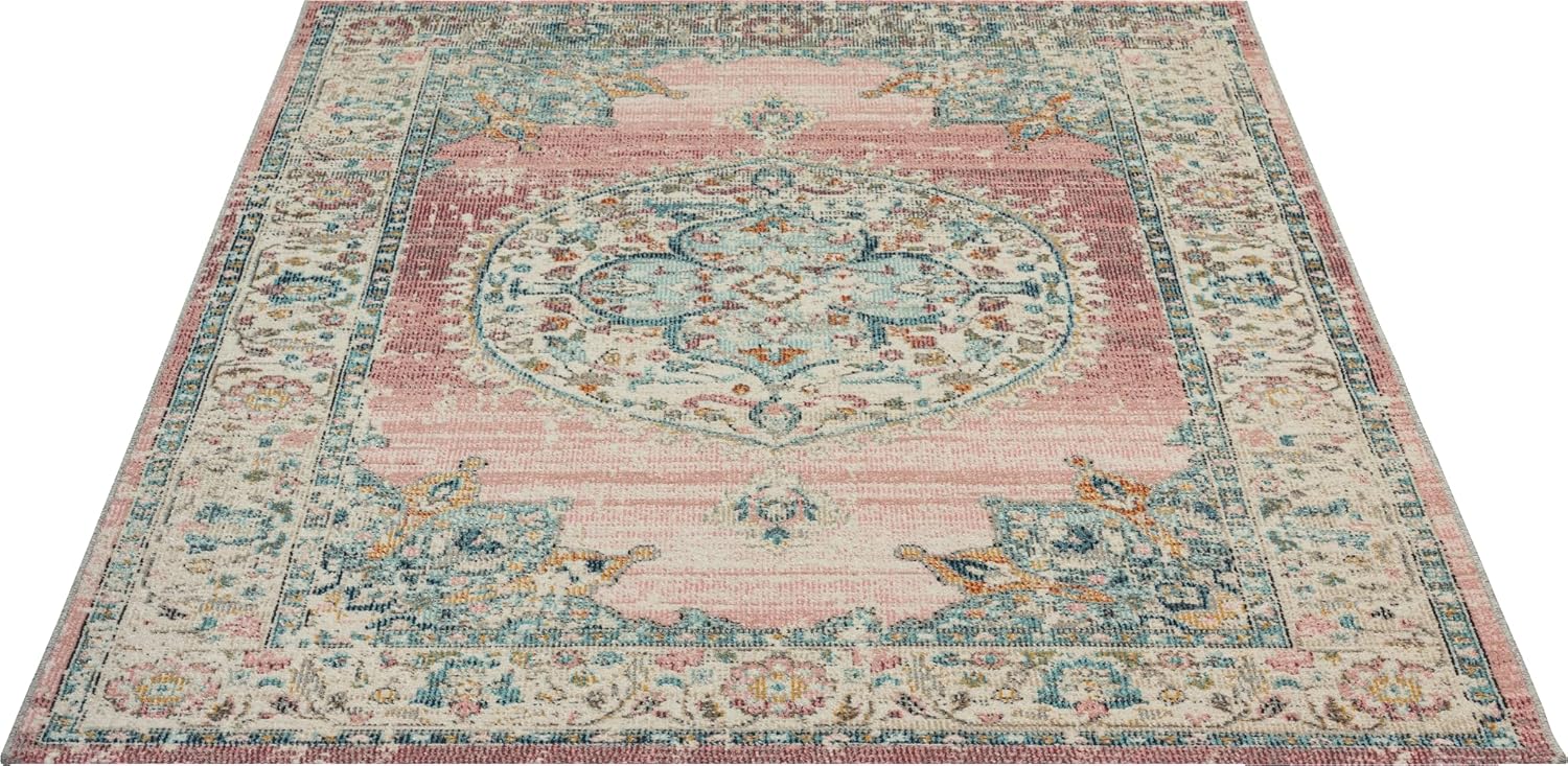 the carpet Palma – Moderner Teppich, Pflegeleicht & Langlebig, Für Wohnzimmer & Schlafzimmer, auch Wetterfest & UV-beständig für Balkon & Terrasse, Rosa, 240 x 340 cm