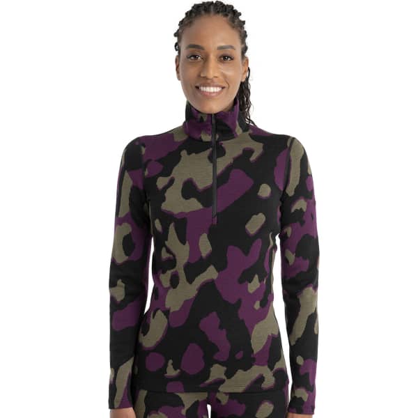 T-shirt thermique ICEBREAKER W MER 260 VERTEX LS HALF ZIP NATURALSHAD BLACK/LODEN/NIGHTSHADE/J