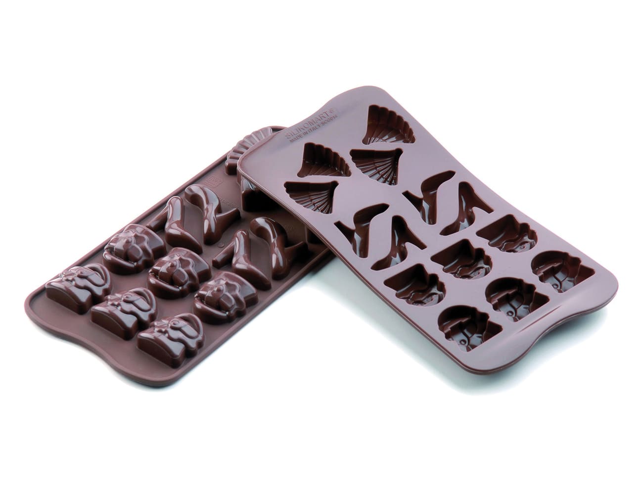 Moule silicone pour chocolat - 14 sujets fashion - Easy Choc - Silikomart