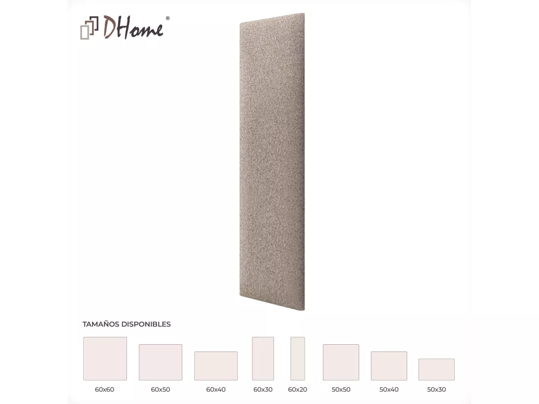 DHOME Lot de 1 Panneaux muraux en tissu auto-adhésifs Panneaux muraux absorbants acoustiques Protection contre les chocs (sable, 60x20cm, x1)