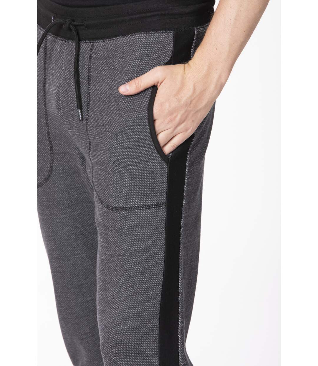 Pantalon de détente en molleton texturé ASLAN NOIR