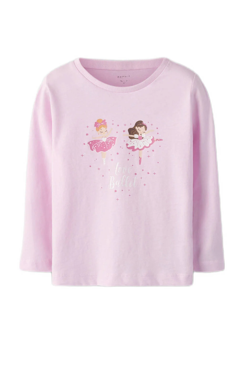 NAME IT MINI longsleeve NMFNIA - set van 3 roze/lichtroze/wit