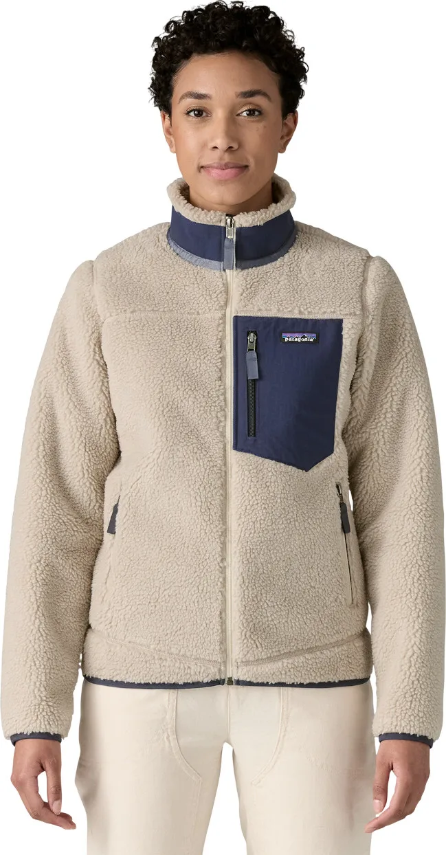 Patagonia W's Classic Retro-X Jkt Natural W/new Navy