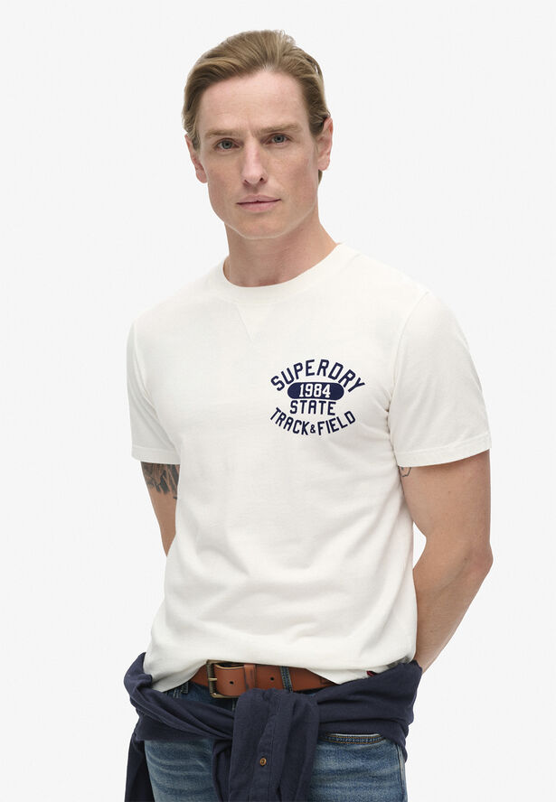 Superdry TRACK & FIELD GRAPHIC T SHIRT New chalk white