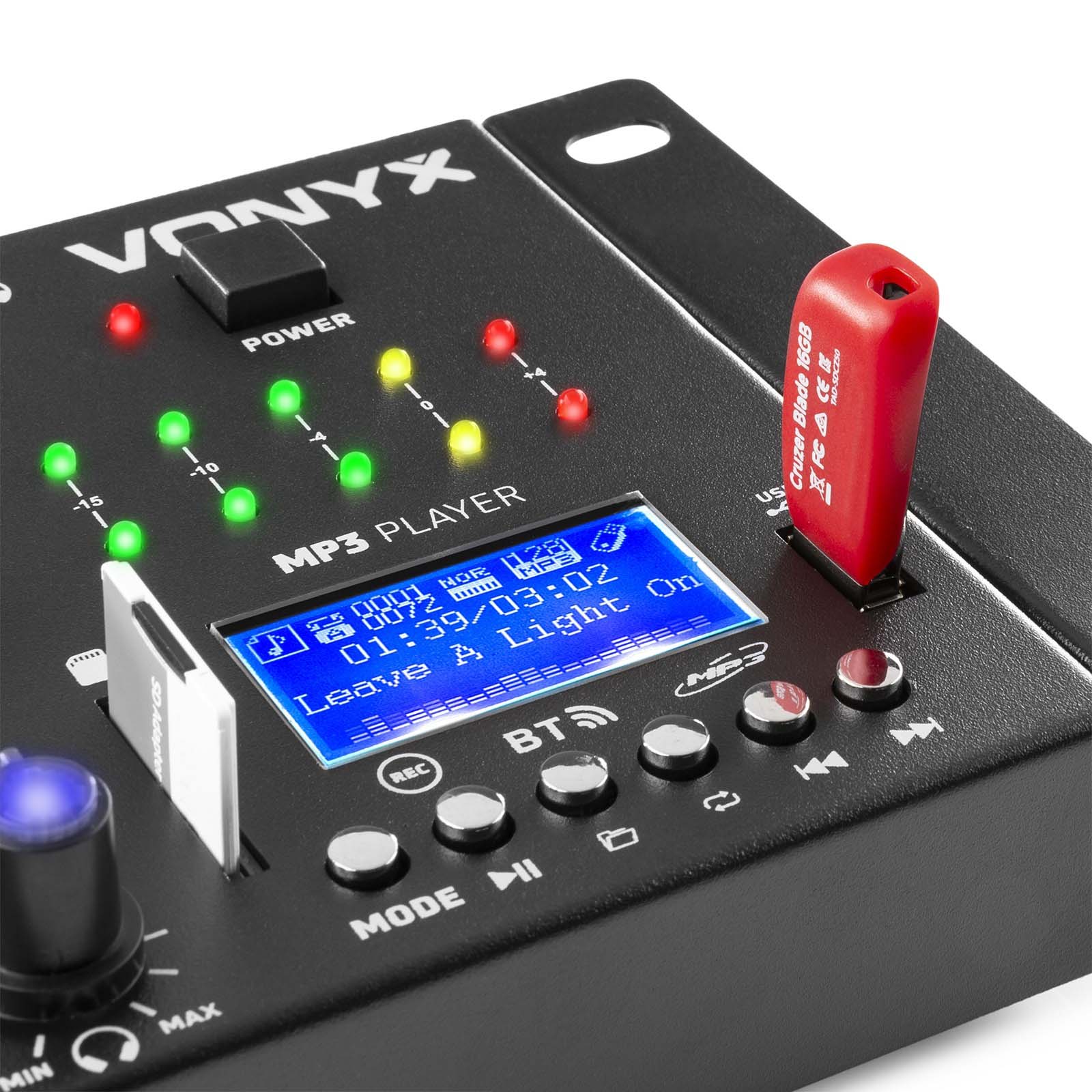 Vonyx STM3030 3-kanaals mixer met USB en Bluetooth