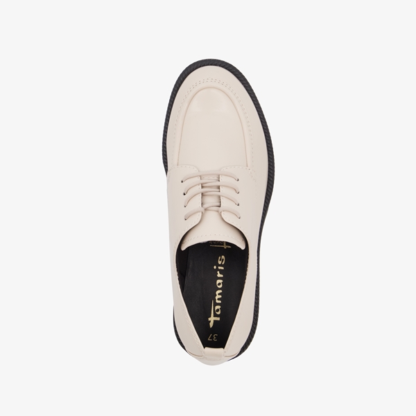 Tamaris lak dames veterschoenen wit/ivoor