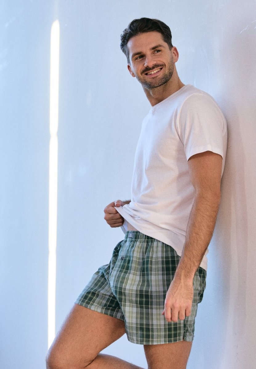 BOXERSHORTS I VÆVET ØKOLOGISK BOMULD