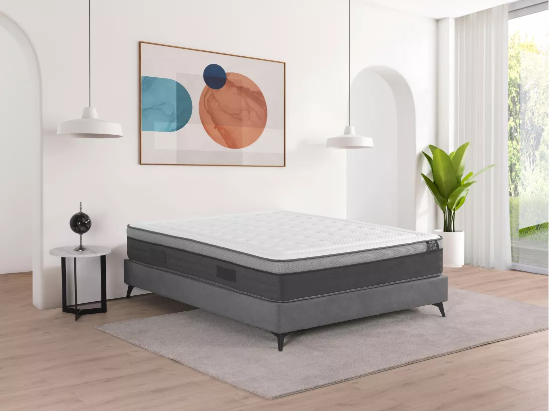 Matelas 160 x 200 cm hybride ressorts ensachés 7 zones et mémoire de forme ép.30cm - ASGARD de YSMÉE