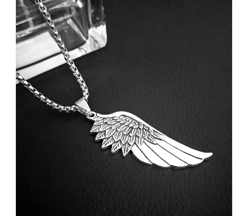 Karina Moon - Vleugellegering hanger ketting / leren ketting