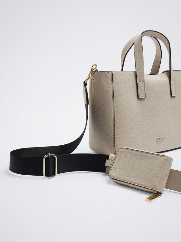 Sacola Tote com Bolsa Extra - Crua
