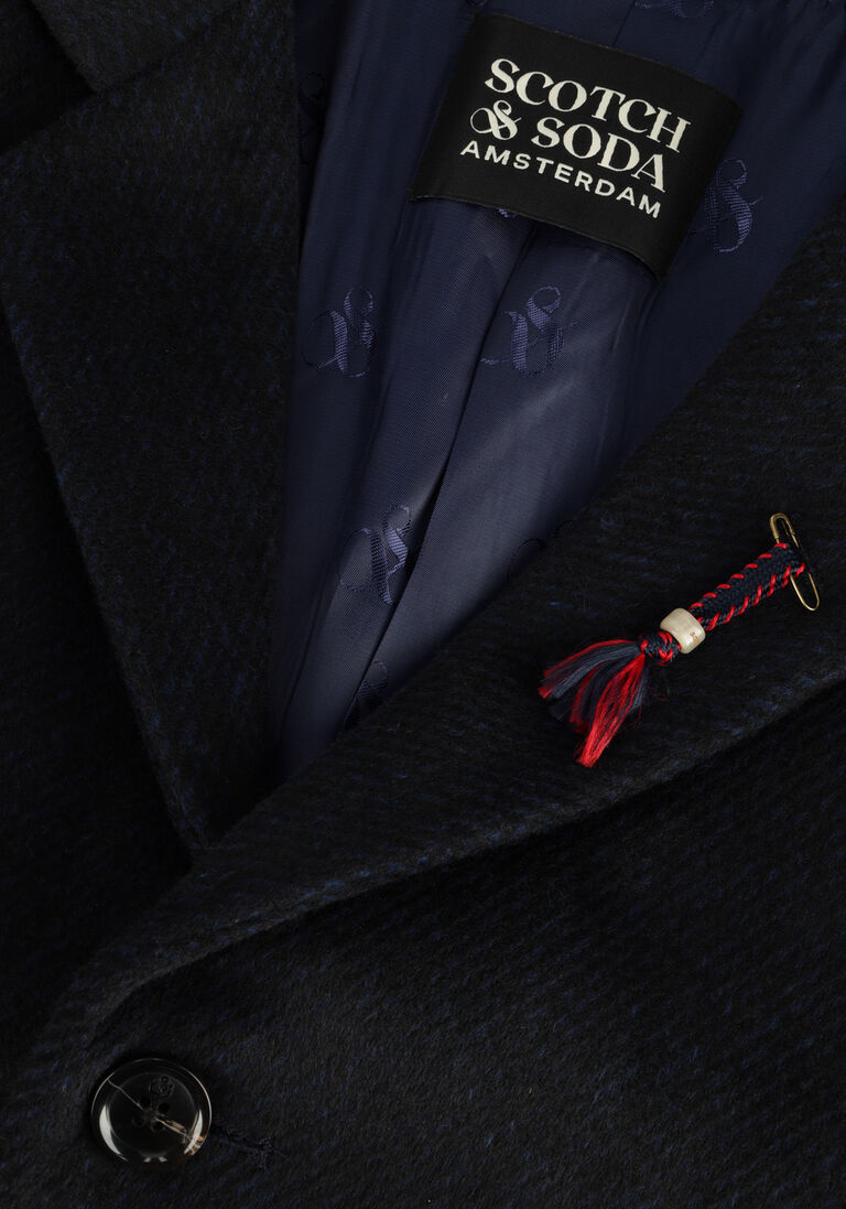 SCOTCH & SODA donkerblauwe scotch & soda mantel classic wool-blend overcoat