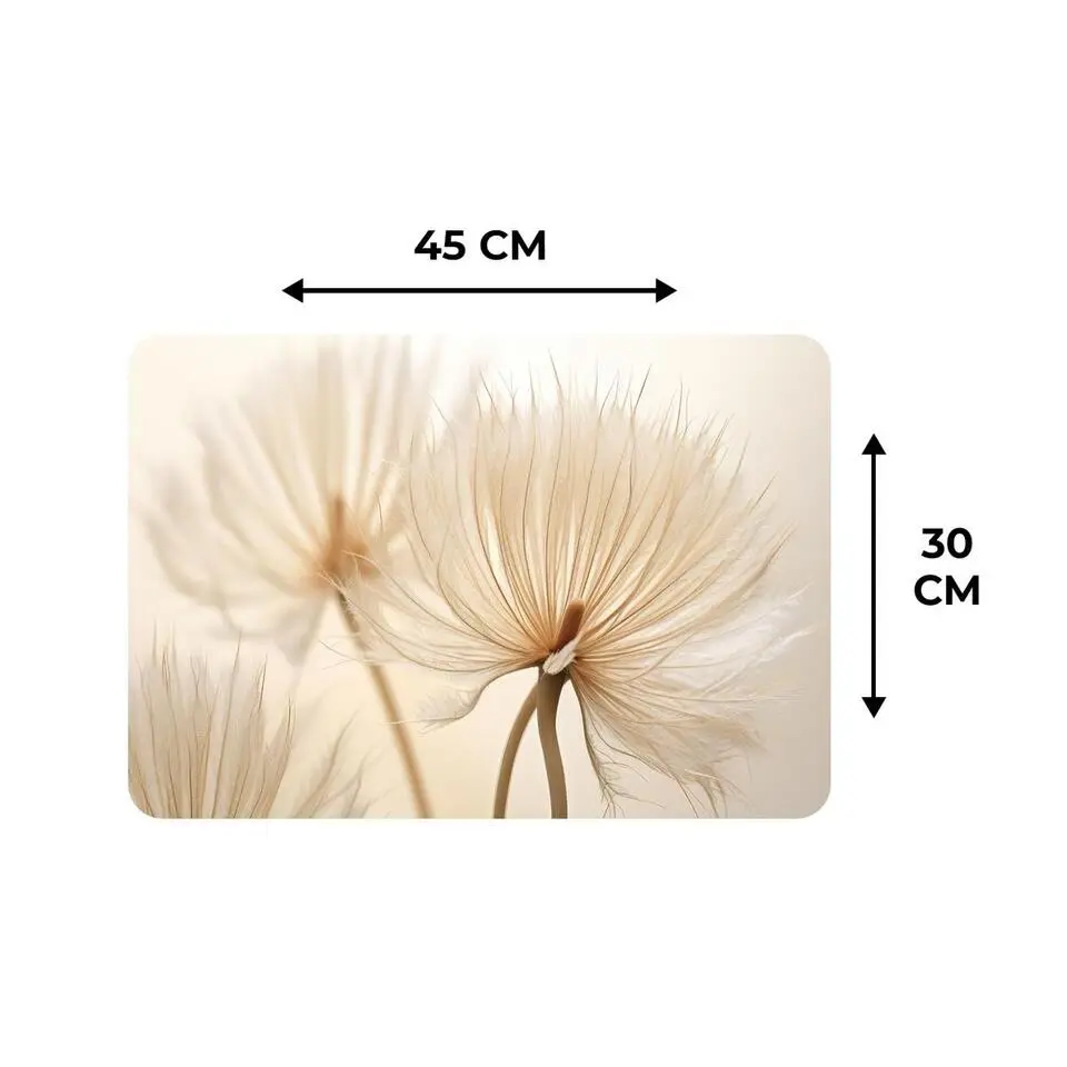 MuchoWow Placemat (6stuks) 45x30cm Bloemen Beige Natuur