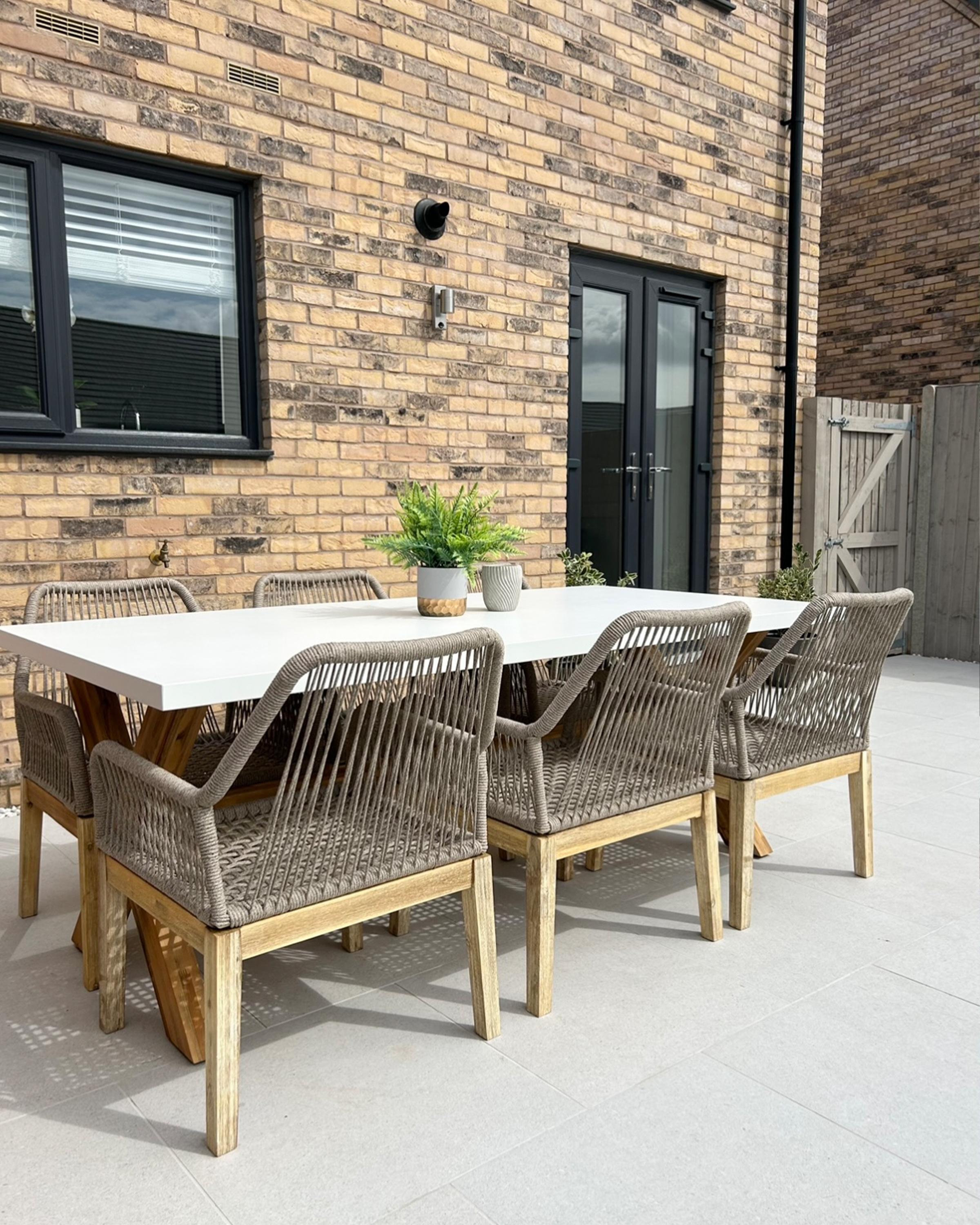 Tuinset 6-zits OLBIA met kussens Beton Beige