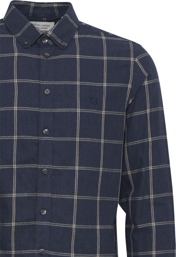 Casual Friday CFANTON LS BD 0159 checked brushed Dark navy melange
