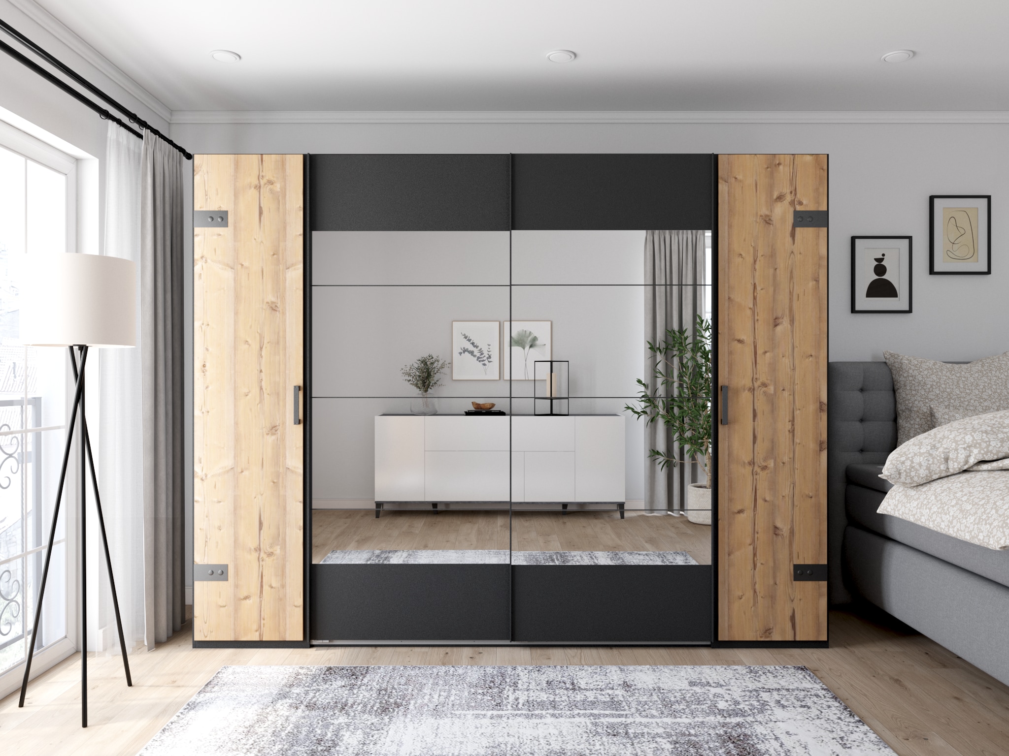 INOSIGN Sideboard »Sunrise« Kommode mit 5 Türen und 1 Klapptür, Breite 200 cm