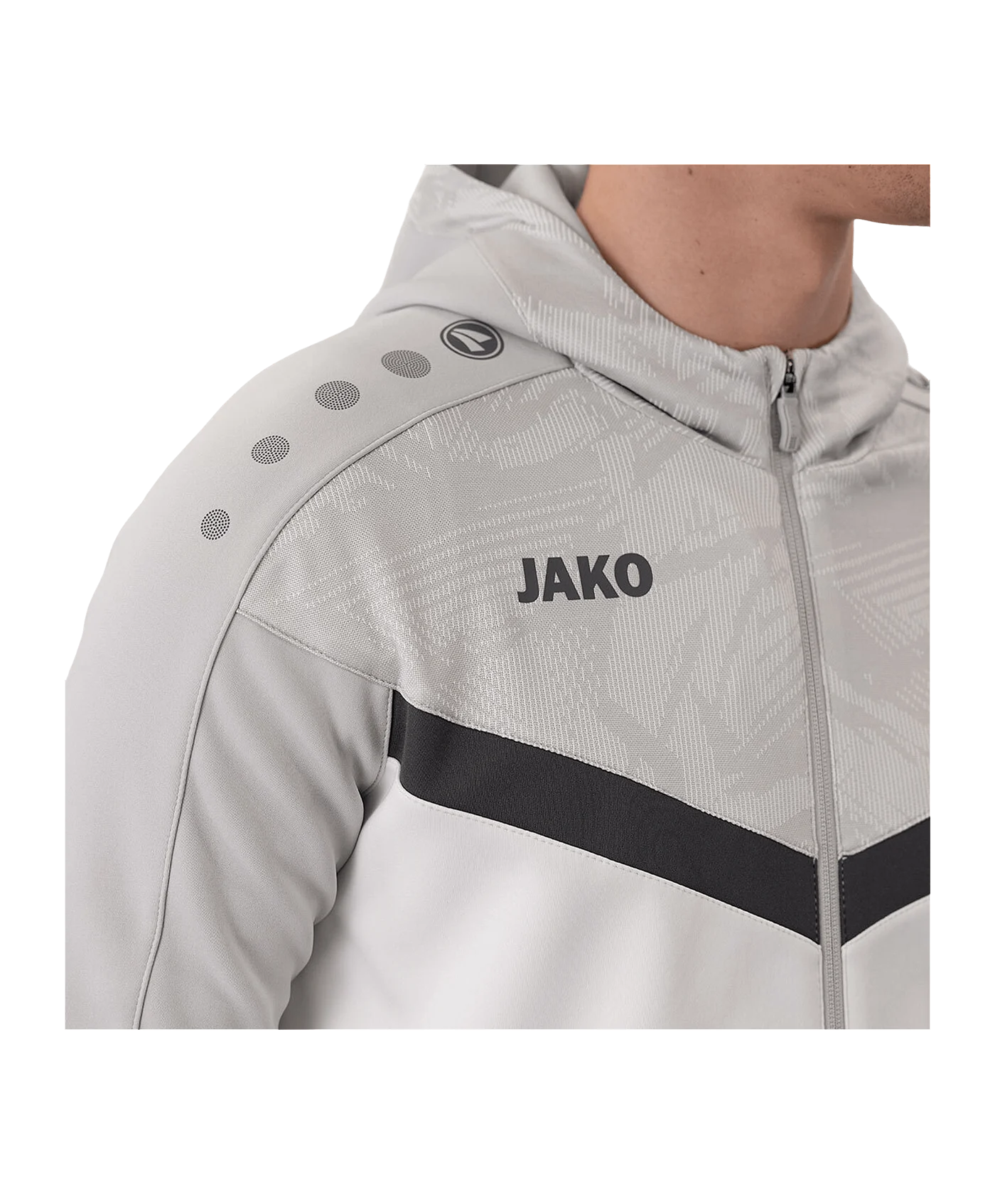 JAKO Icon Kapuzenjacke Weiss Grau F016