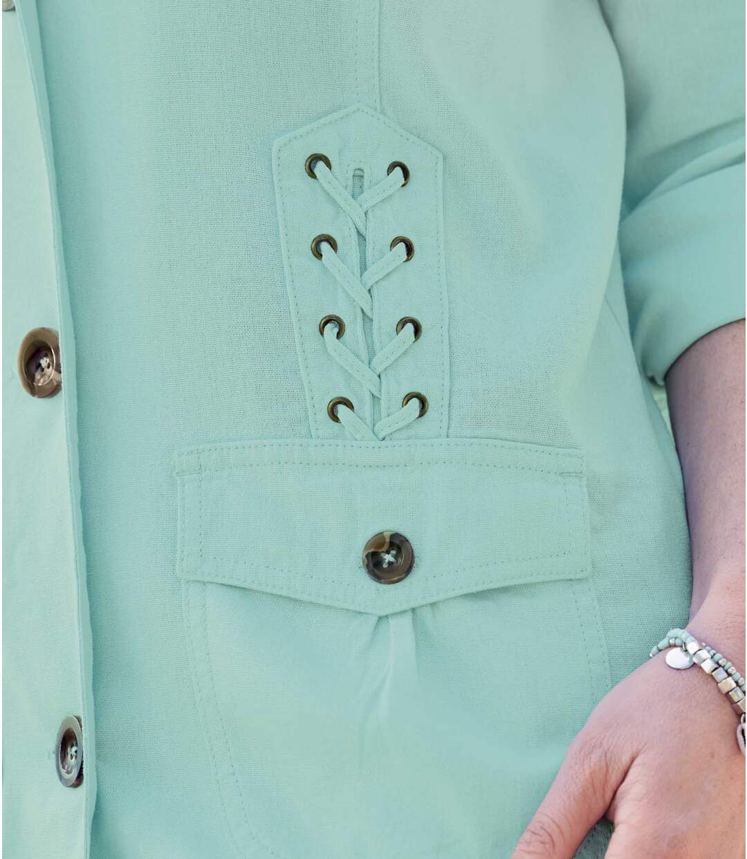 Veste Saharienne Lin et Viscose Détail Lacé
