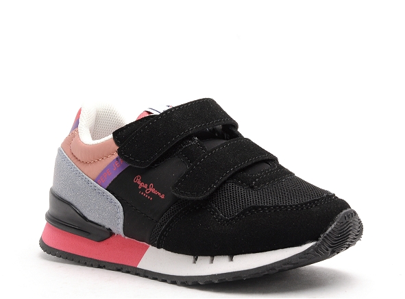 Pepe jeans basses enfant london velcro noir