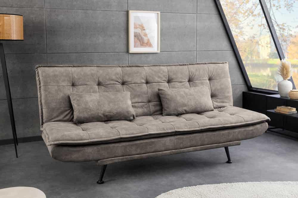 Modernes Schlafsofa JAZZ 190cm antik taupe Microfaser 3-Sitzer Couch