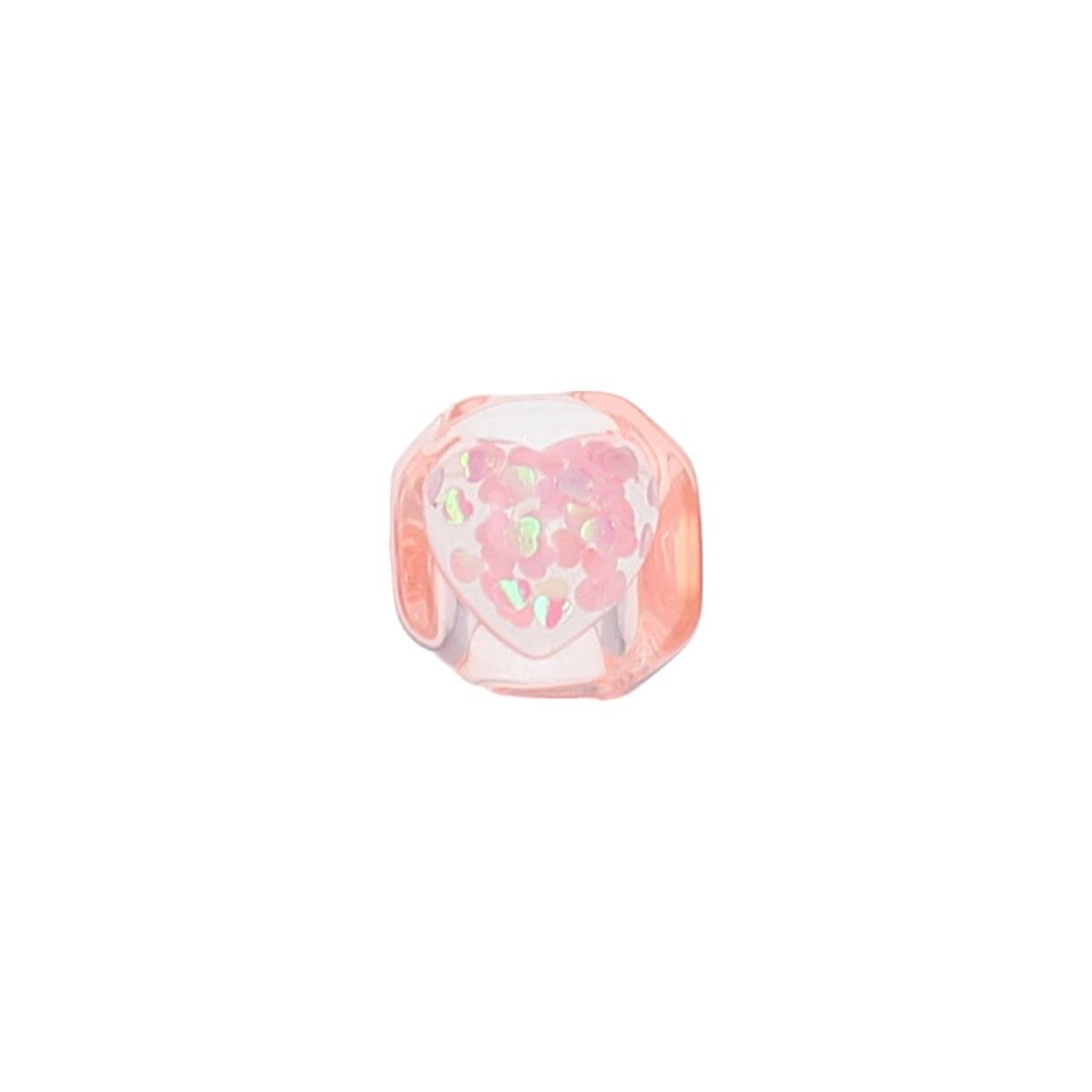 Bague cœur confettis rose pâle Roodoudou