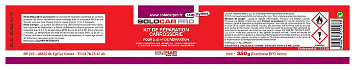 Kit de réparation pour carrosserie Solocar Pro
