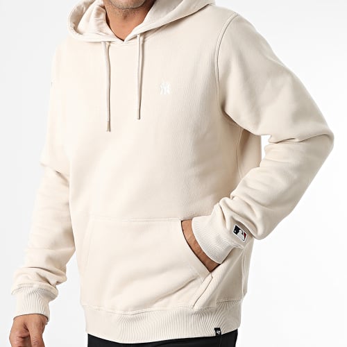Sweat Capuche New York Yankees Base Runner Embroidery Beige