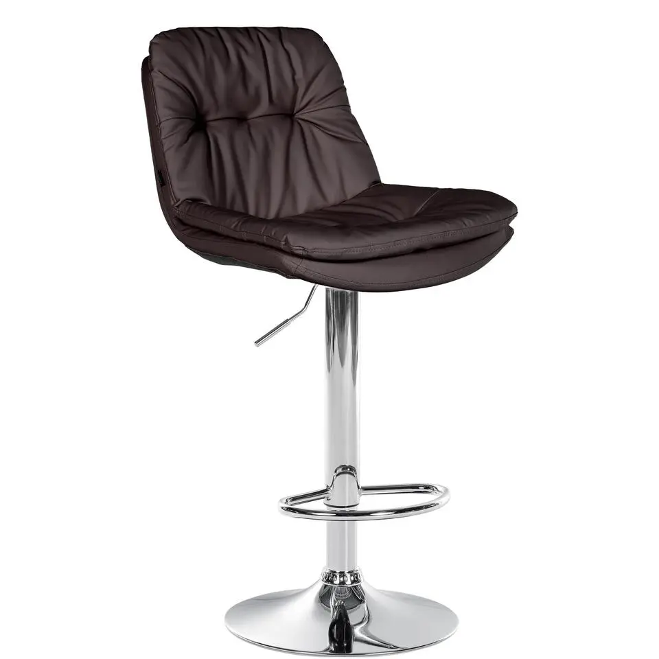 CLP Barkruk Laurel zwart Frame - Kunstleer - bruin