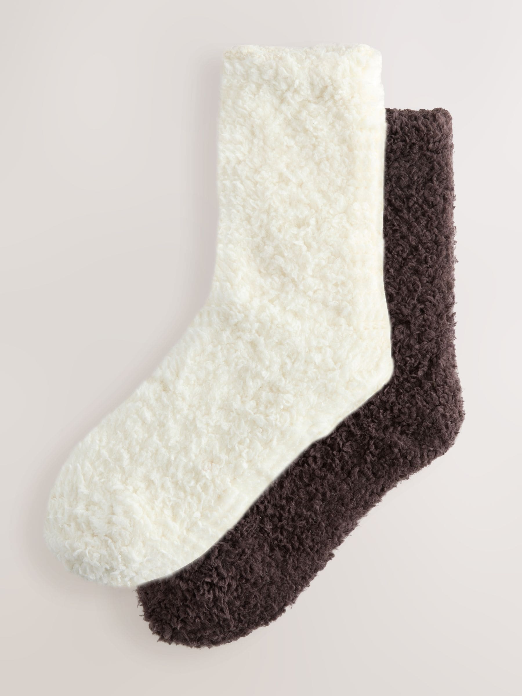 Chocoladebruin/Ecru - Teddy Borg Cosy Socks 2 Pack