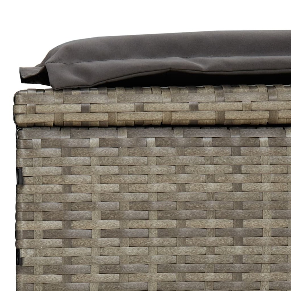 Transat chaise longue bain de soleil avec toit pliable 213 x 63 x 97 cm résine tressée gris