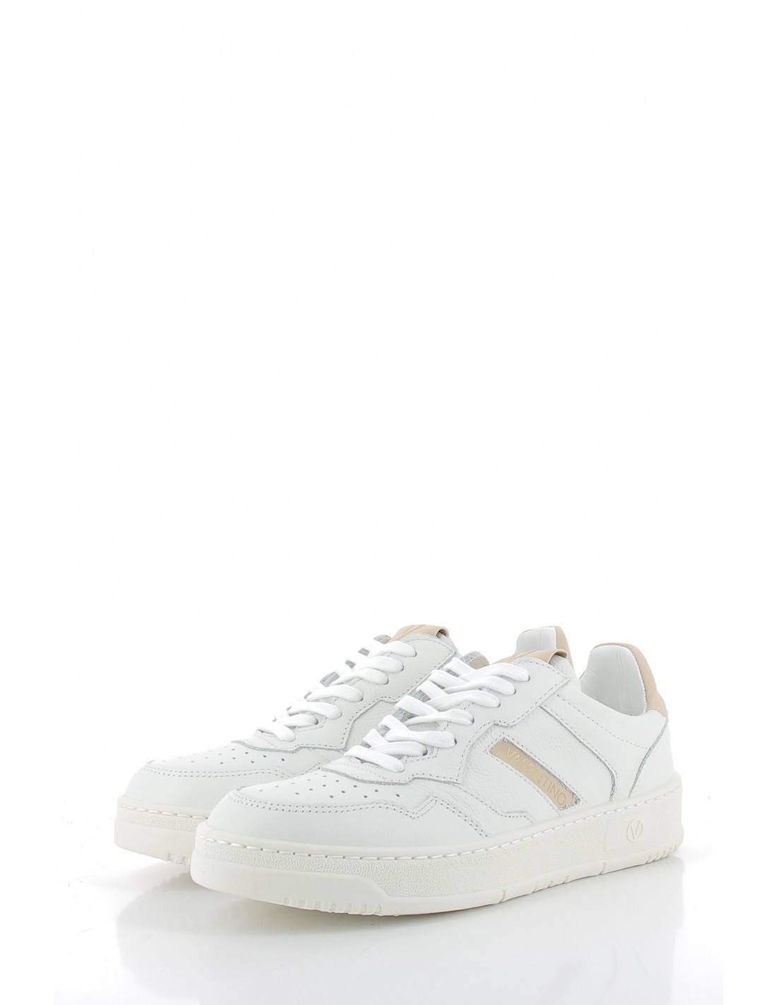 valentino Baskets de ville femme apollo cuir blanc/beige