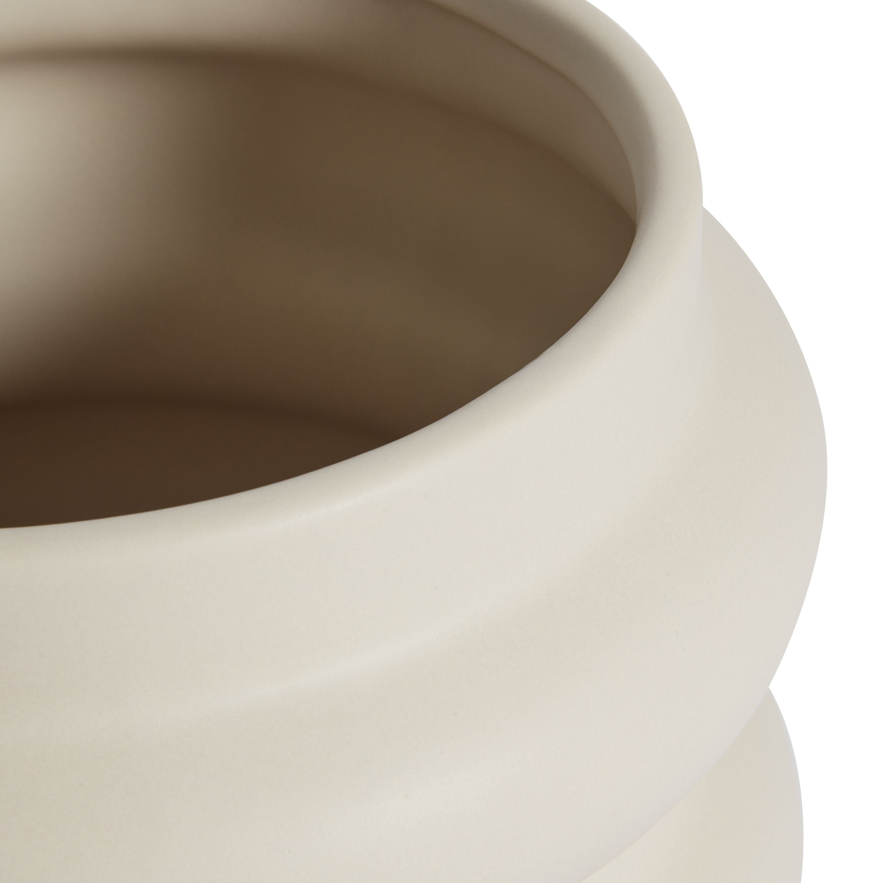 NOLA Vase - Beige / B: 18.2 cm x T: 18.2 cm x H: 19.6 cm