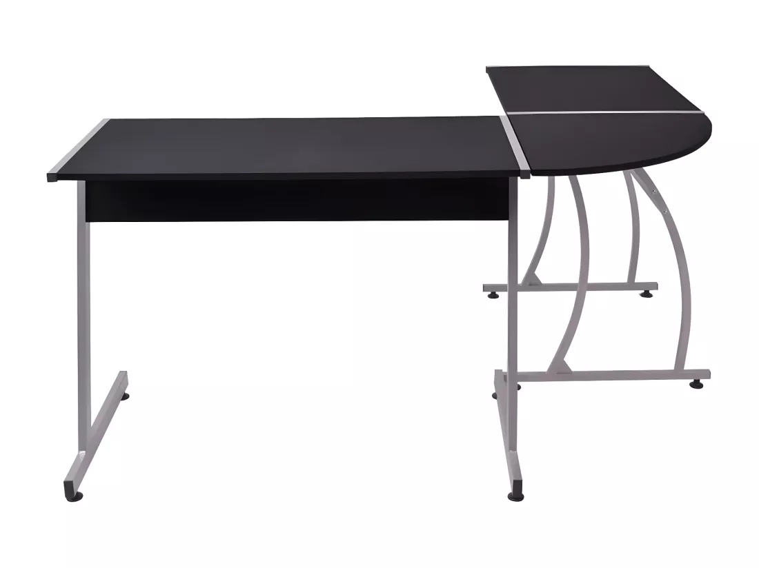Bureau d'angle en forme de L Noir