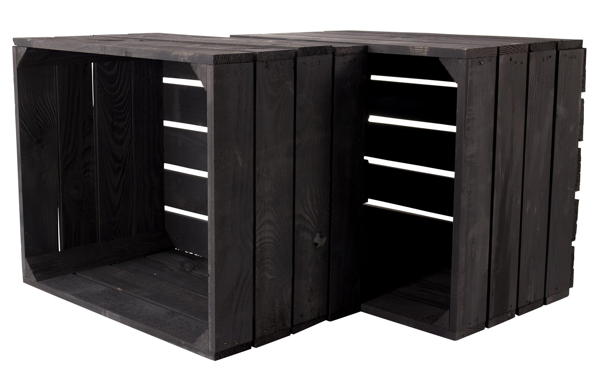 Holzharasse Vintage Schwarz 40 x 50 cmObstharasse Vintage