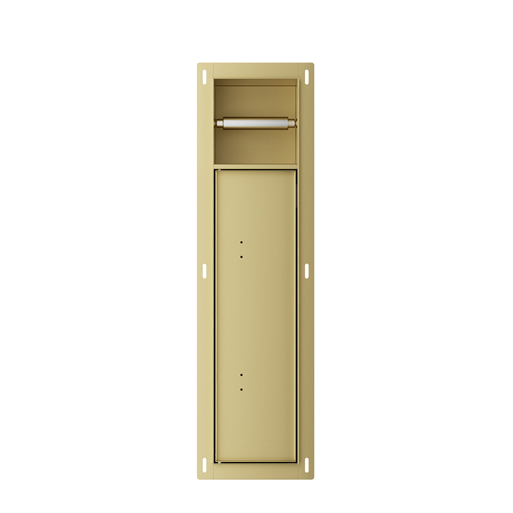 Mueller Gold inbouw toiletrol en borstelhouder betegelbaar messing geborsteld