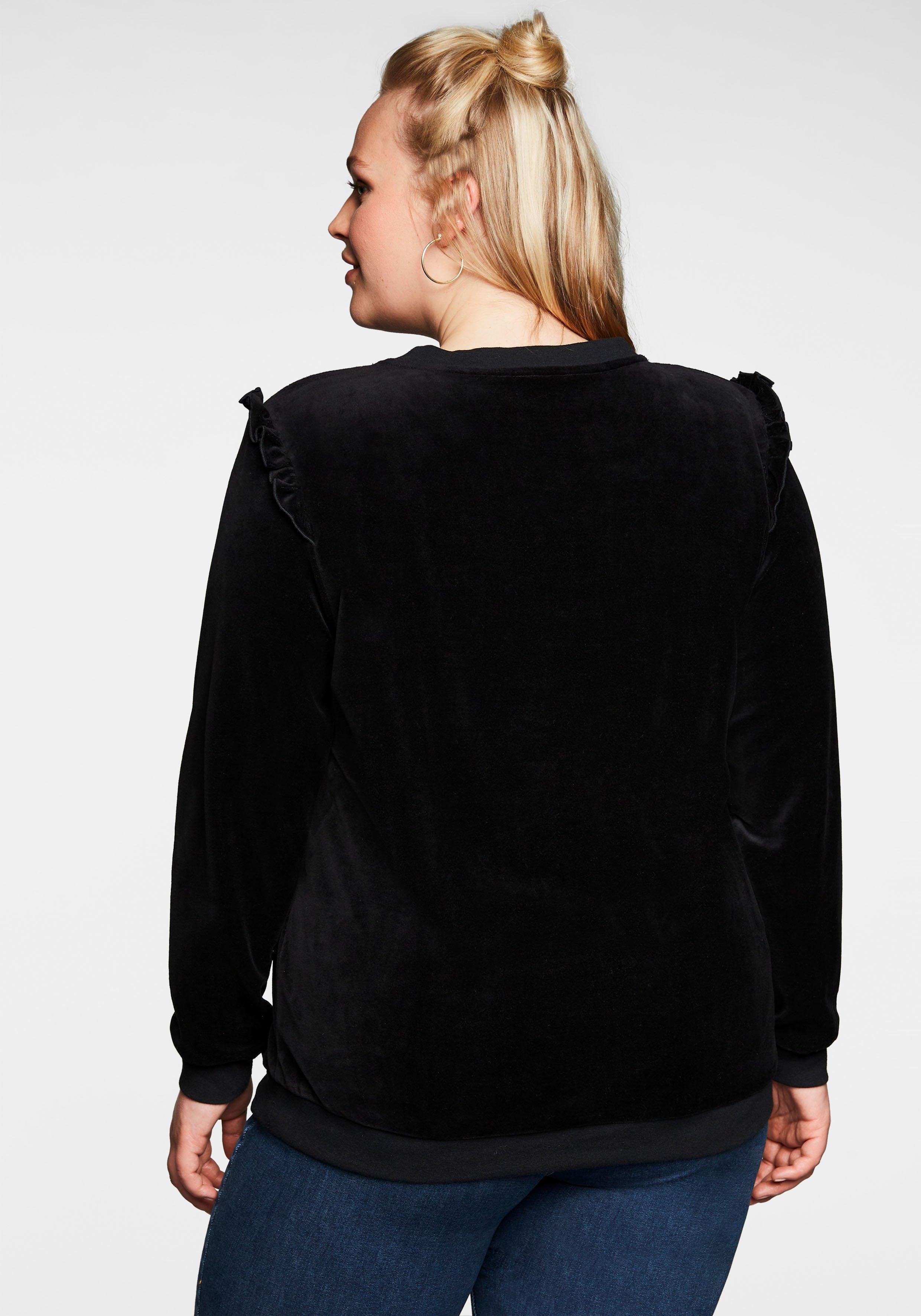 Sweatshirt mit Rüschen, in Nickiqualität