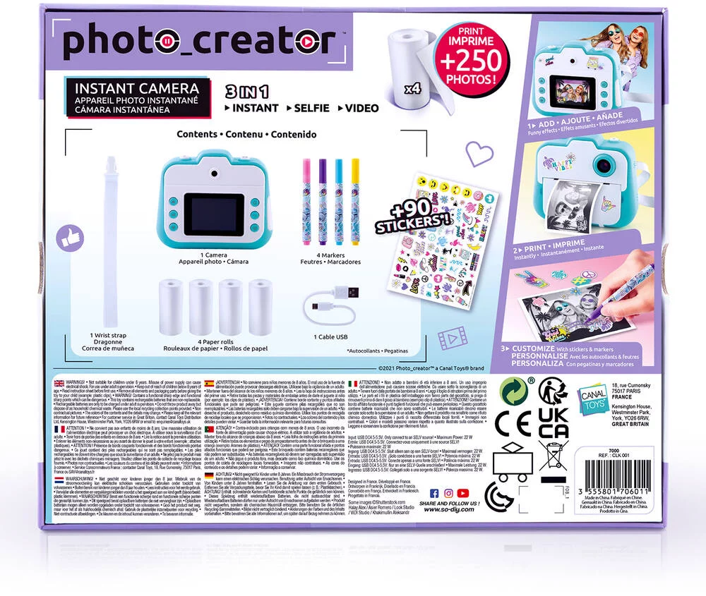 PHOTO CREATOR - APPAREIL PHOTO INSTANTANE 3 EN 1