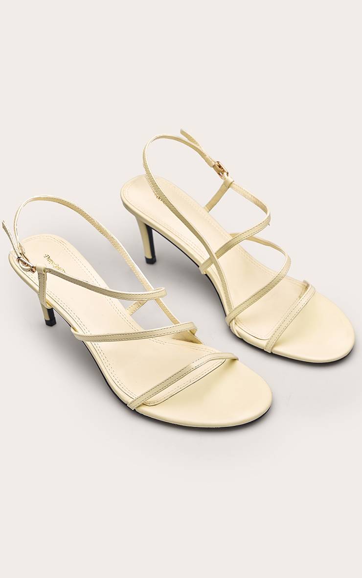 Butter Yellow Sandale À Talon Bout Rond À Brides Imprimé Synthétique Marron