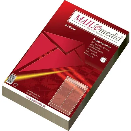 MAILmedia Faltenversandtasche mit Haftklebestreifen, DIN B4, 50 Stück