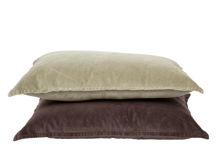 Kussen Vintage velvet/linnen 40x60 cm Olive grey