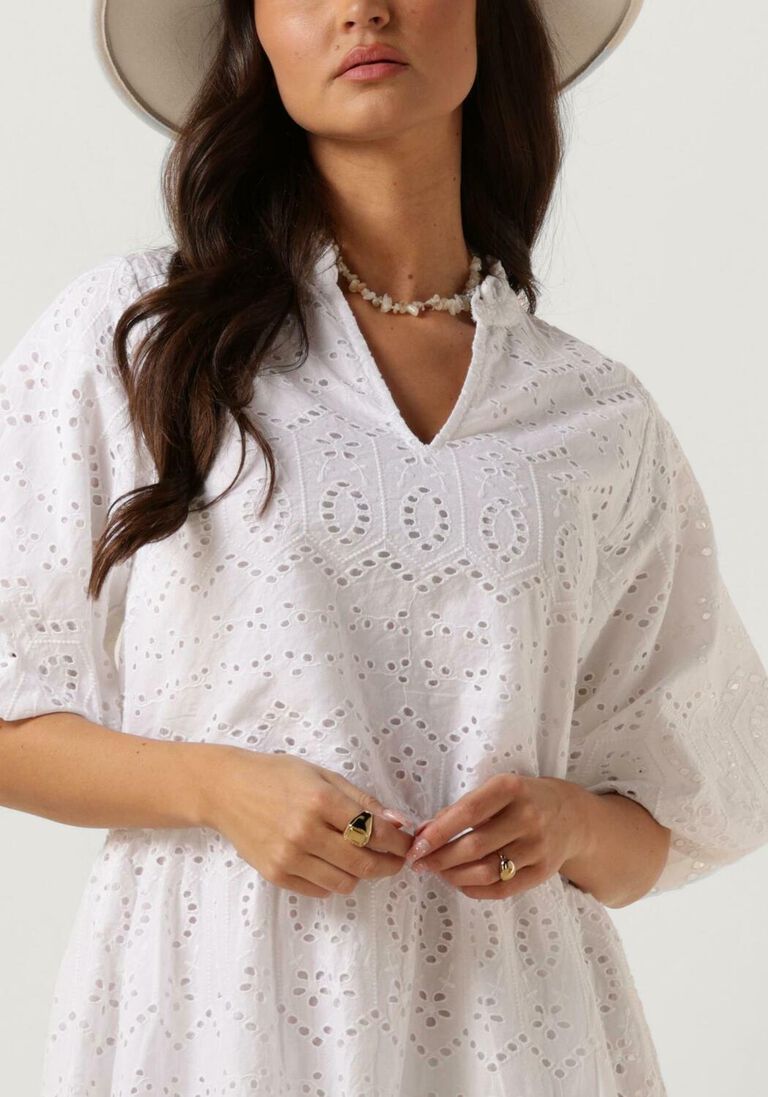 NOTRE-V witte notre-v mini jurk nv-donna dress broderie anglaise dress