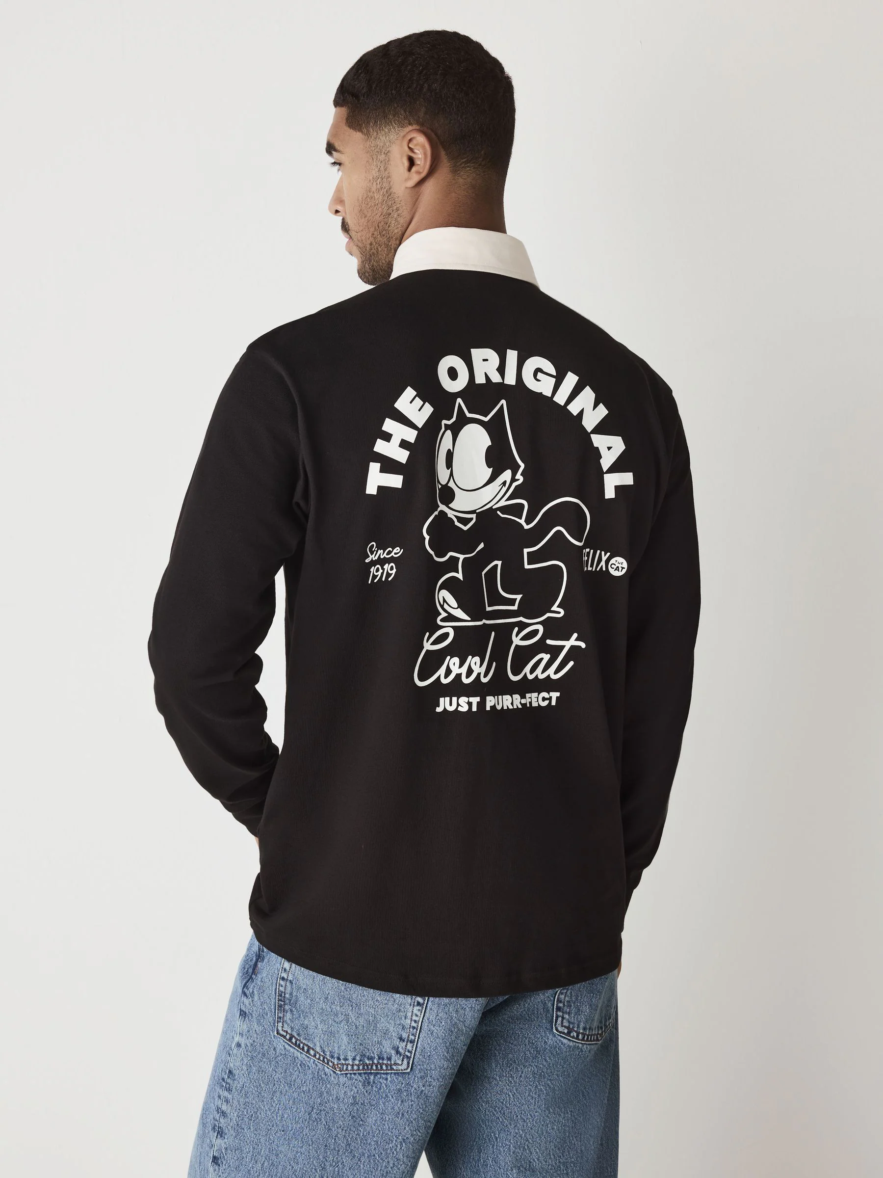Zwarte Felix Kat - Rugbyshirt