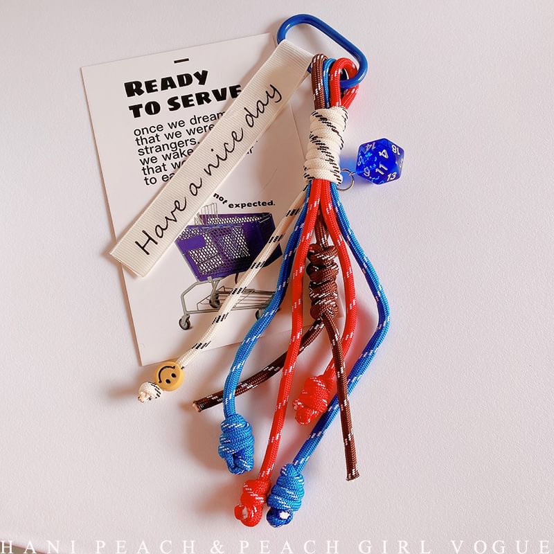 hemewlom - Smiley Knot Strap Bag Charm Sleutelhanger