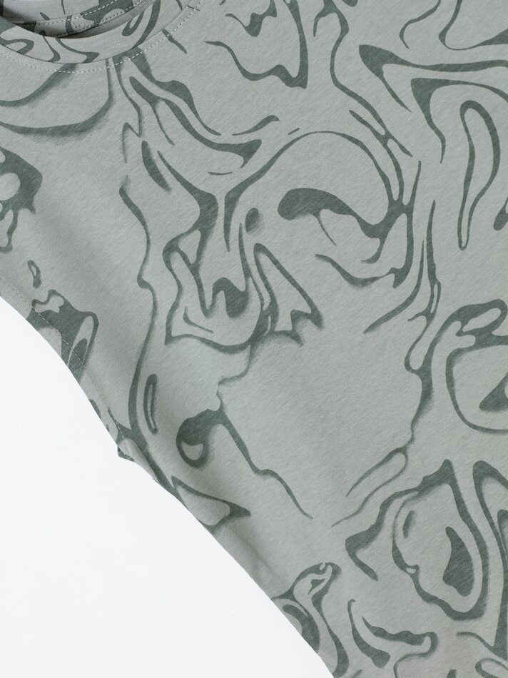 Camiseta regata estampada - Cáqui escuro